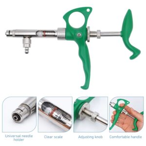 হাই কোয়ালিটি ভ্যাকসিন গান (গ্লাস সহ) 0.1ml- 2ml  Livestock Chicken Vaccine Injection Syringe Veterinary Pig Cattle Sheep Swine Automatic Vaccine Syringe Injector