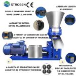 Strosen Animal Chicken Feed Pellet Mill Machine Fish Cattle Granule Pelletizer Processing Pig Produce Poultry Motor Core